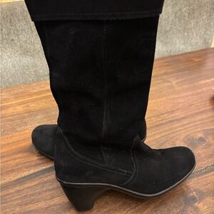 Dansko Black Suede Heeled Boots